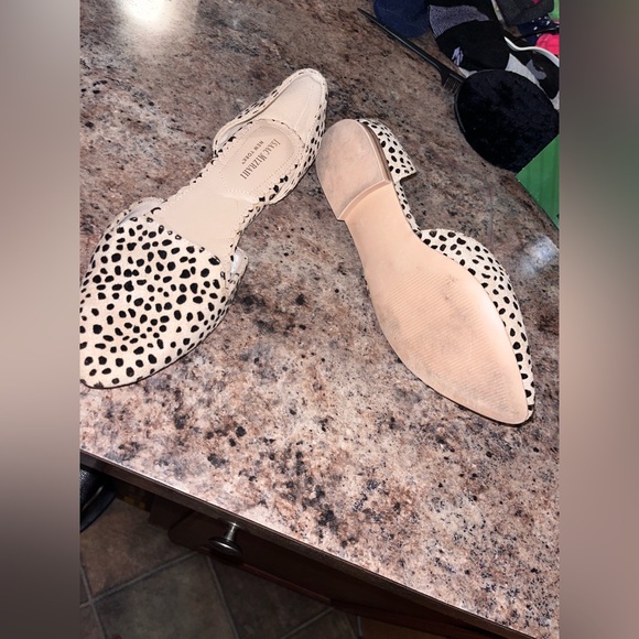 ISAAC MIZRAHI Leopard Print Pointed Toe Flats Shoes Size 6.5 black tan suede - Picture 5 of 7